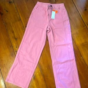 Cider high rise baggy pink jeans (never worn, with tags)